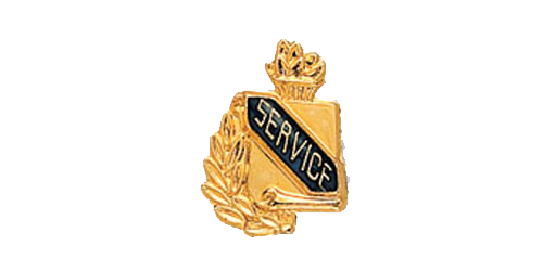 Service Scroll Shape Pin, Gold