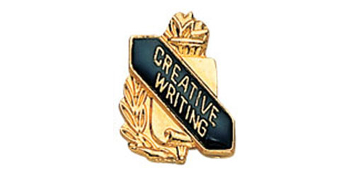 Creative Writing Scroll Shape Pin, Gold