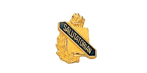 Salutatorian Scroll Shape Pin, Gold