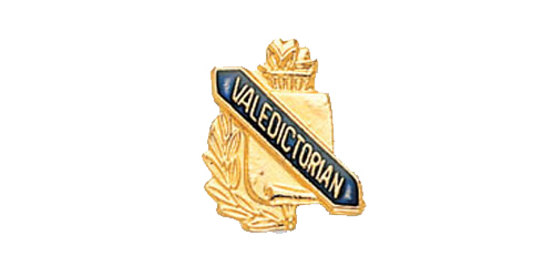 Valedictorian Scroll Shape Pin, Gold