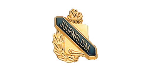 Journalism Scroll Shape Pin, Gold