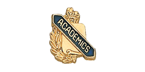 Academics Scroll Shape Pin, Gold