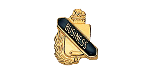 Business Scroll Shape Pin, Gold