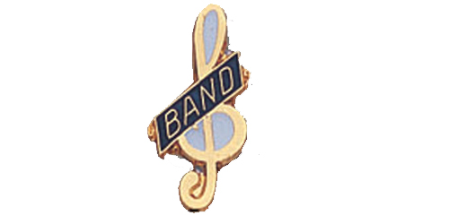 Treble Clef with Band Pin, Gold