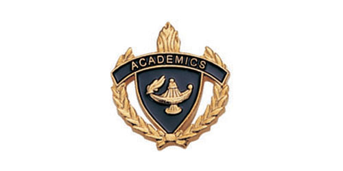 Academics Torch & Wreath Pin, Gold