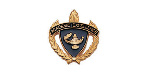 Academic Excellence Torch & Wreath Pin, Gold