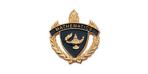 Mathematics Torch & Wreath Pin, Gold