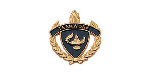 Teamwork Torch & Wreath Pin, Gold