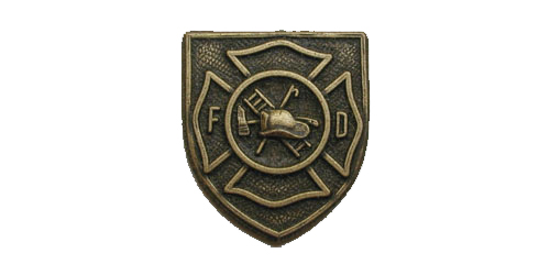 Fire Department Lapel Pin, Multiple Finishes