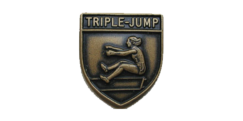 Triple Jump (Female) Lapel Pin, Multiple Finishes