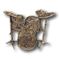 Drum Set Pinsert, Gold