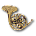 French Horn Pinsert, Gold