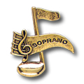 Music Note with Soprano Pinsert, Gold