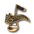 Music Note with Tenor Pinsert, Gold