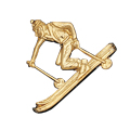 Down Hill Skier Metal Insert, Gold - Box of 25