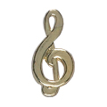 Treble Clef Metal Insert, Gold - Box of 25