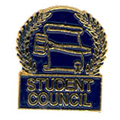 Gavel & Scroll Student Council Pin with Blue Enamel Fill