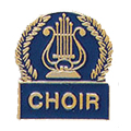 Music Lyre Blue Enamel Award Pins