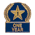 Star One Year Pin with Blue Enamel Fill