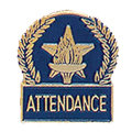 Star & Torch Attendance Pin with Blue Enamel Fill