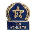 Star Tri-Athlete Pin with Blue Enamel Fill