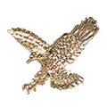 Eagle in Flight Pin, Gold Tone Metal