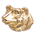 Bear Head Pin, Gold Tone Metal