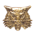 Bobcat Head Pin, Gold Tone Metal