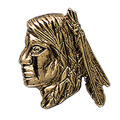 Indian Brave Head Pin, Gold Tone Metal