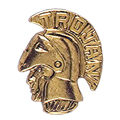 Trojan Head Pin, Gold Tone Metal