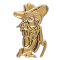 Colonel Pin, Gold Tone Metal