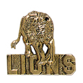 Lion with Lions Pin, Gold Tone Metal