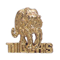 Tiger with Tigers Pin, Gold Tone Metal