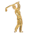 Male Golfer Specialty Pin, Gold