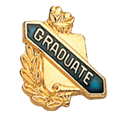 Graduate Scroll Shape Pin, Gold