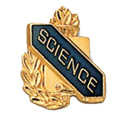 Science Scroll Shape Pin, Gold