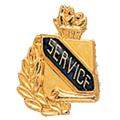 Service Scroll Shape Pin, Gold