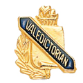 Valedictorian Scroll Shape Pin, Gold