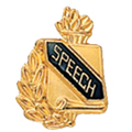 Speech Scroll Shape Pin, Gold