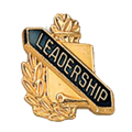 Leadership Scroll Shape Pin, Gold