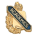 Academics Scroll Shape Pin, Gold