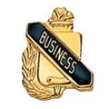 Business Scroll Shape Pin, Gold