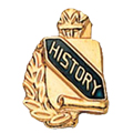 History Scroll Shape Pin, Gold