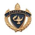 Academics Torch & Wreath Pin, Gold