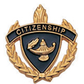 Citizenship Torch & Wreath Pin, Gold