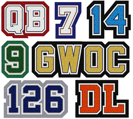 Letterman Collegiate Varsity Numbers 0-9