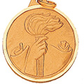 Achievement Torch & Scroll Medal 1 1/4