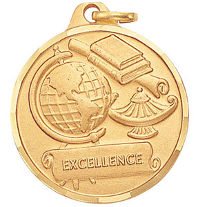 Merit Globe & Lamp Medal 1 1/4