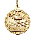 Merit Lamp & Books Medal 1 1/8