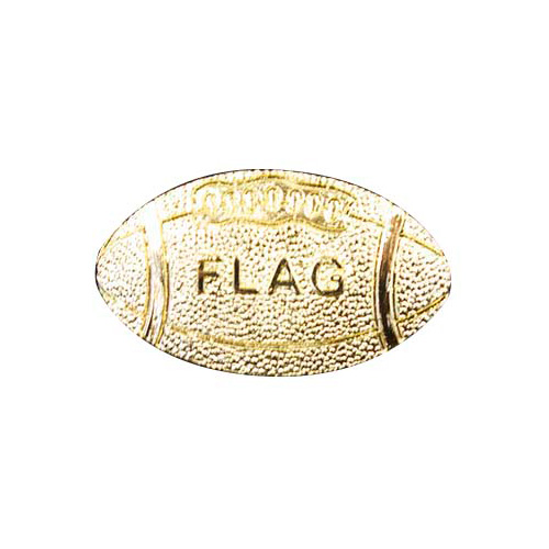 Flag Football Metal Insert, Gold - Box of 25